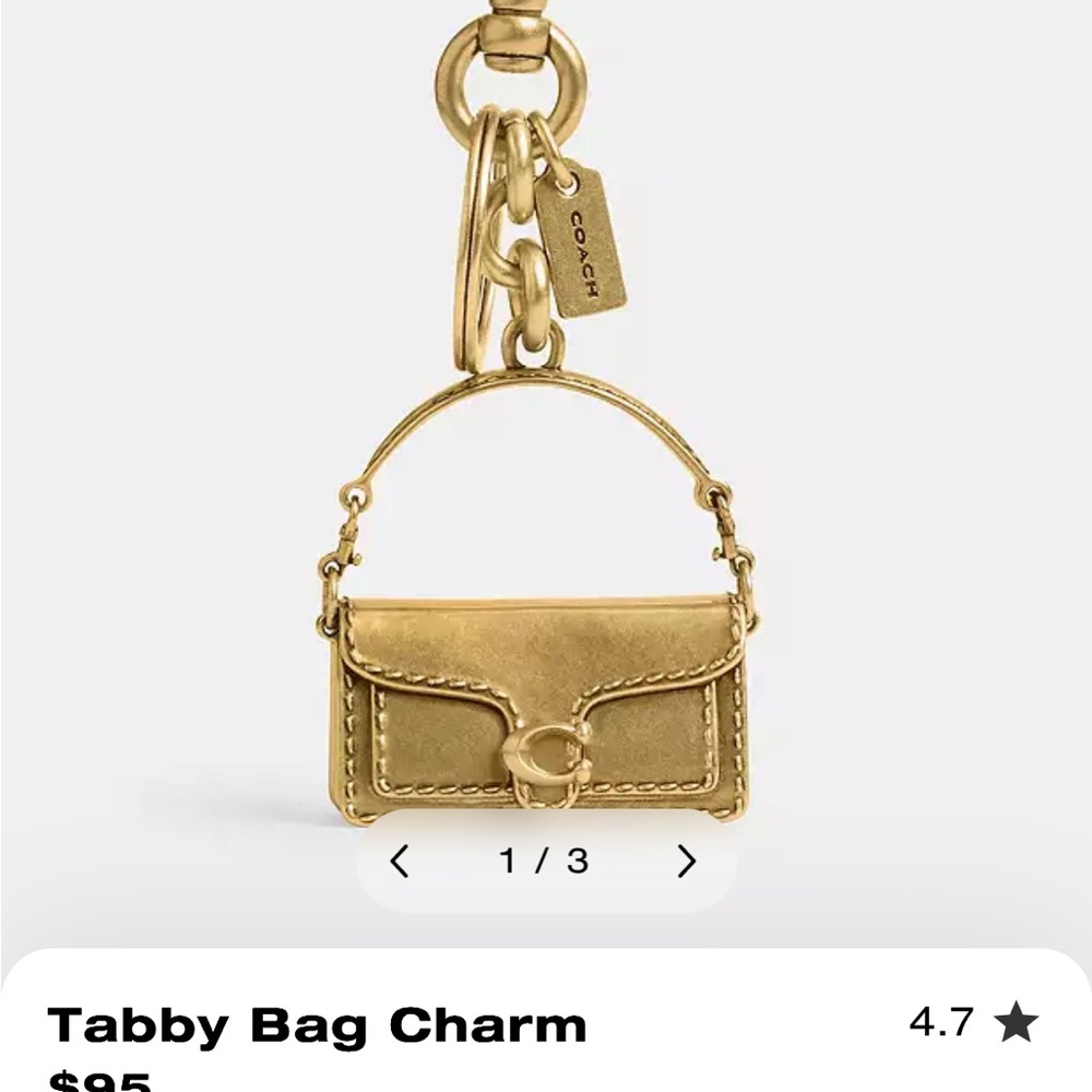 Coach Gold Mini Tabby Bag Charm